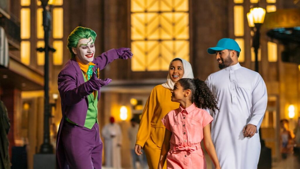 Check out the Joker attraction at the Warner Brothers World