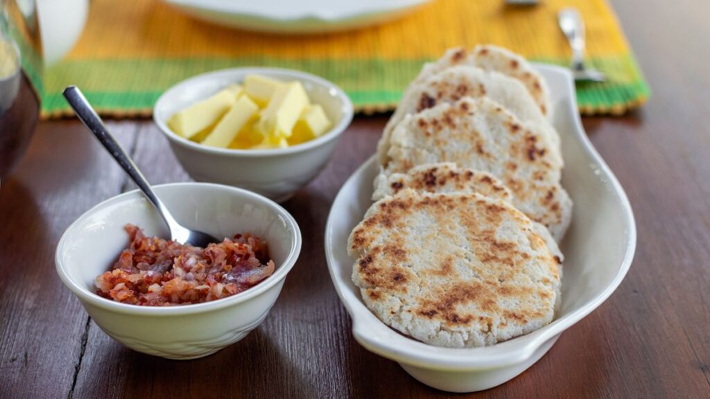 Pol roti is a common and popular Sri Lankan food