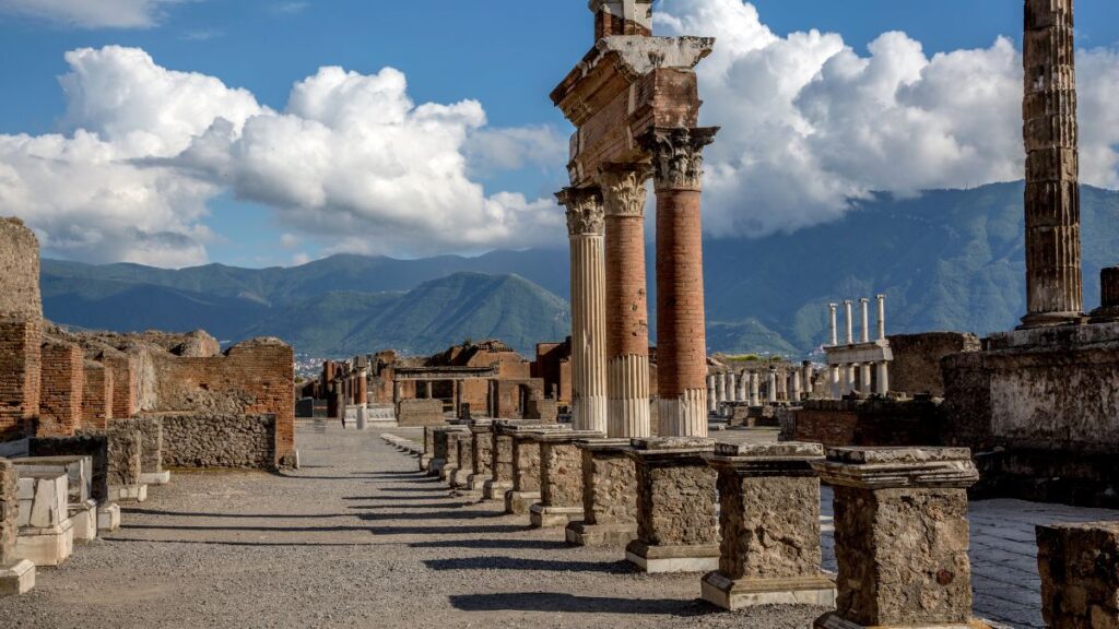 One of the best places to visit in Italy with family is Pompeii to view the ruins
