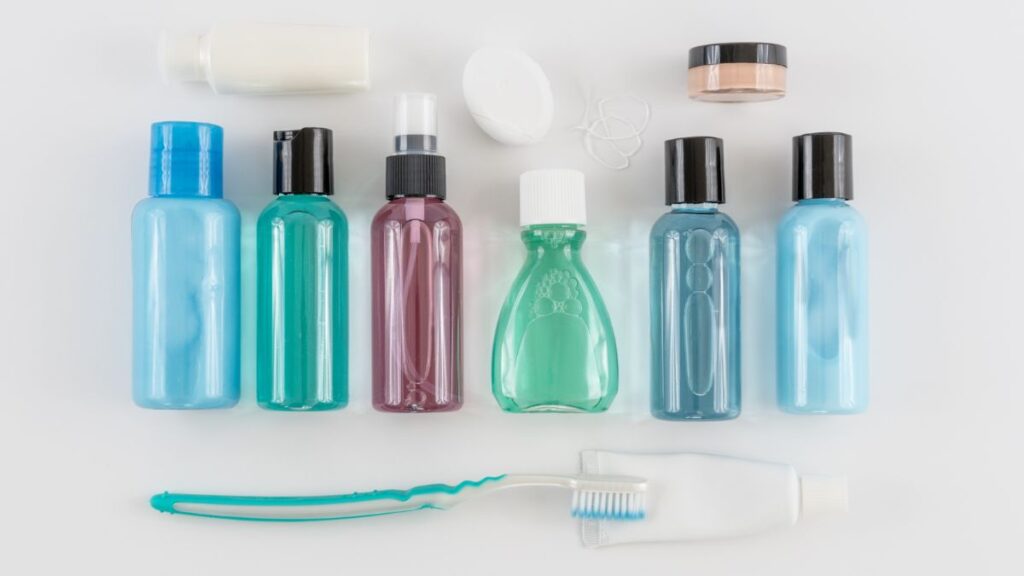 One of the most important suitcase packing tips is to use travel-sized toiletries