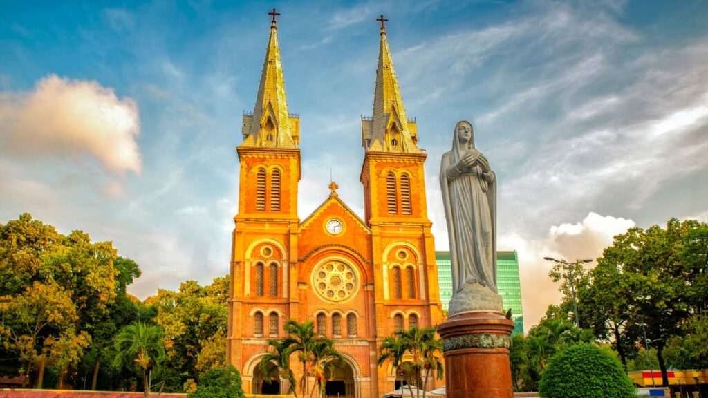 The Notre-Dame Cathedral Basilica of Saigon is an amazing part of the city's history to visit when you travel to Ho Chi Minh City