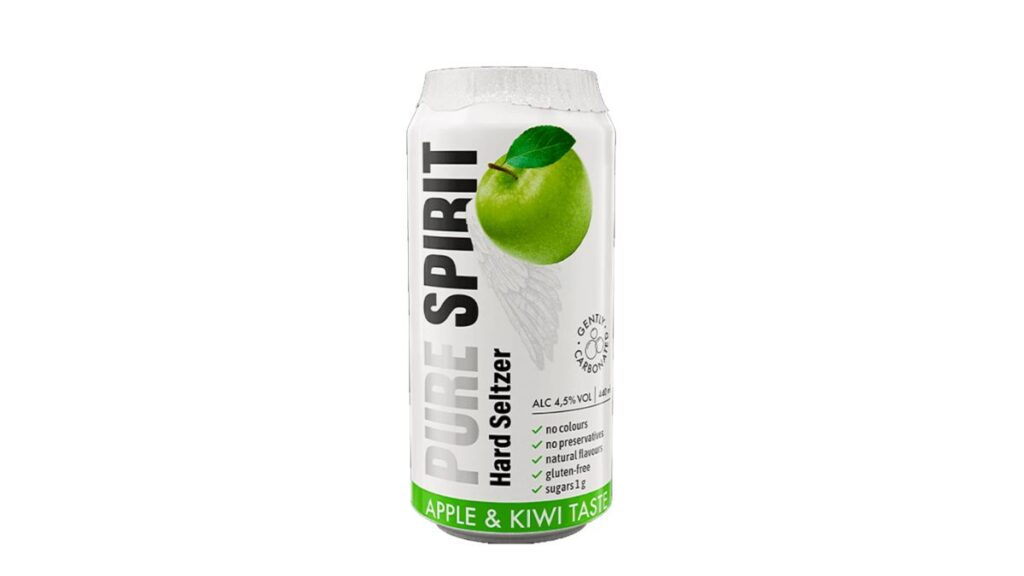 This is a bit hard to find, but the Pure Spirit Hard Seltzer Apple & Kiwi is a great choice for canned alcoholic drinks