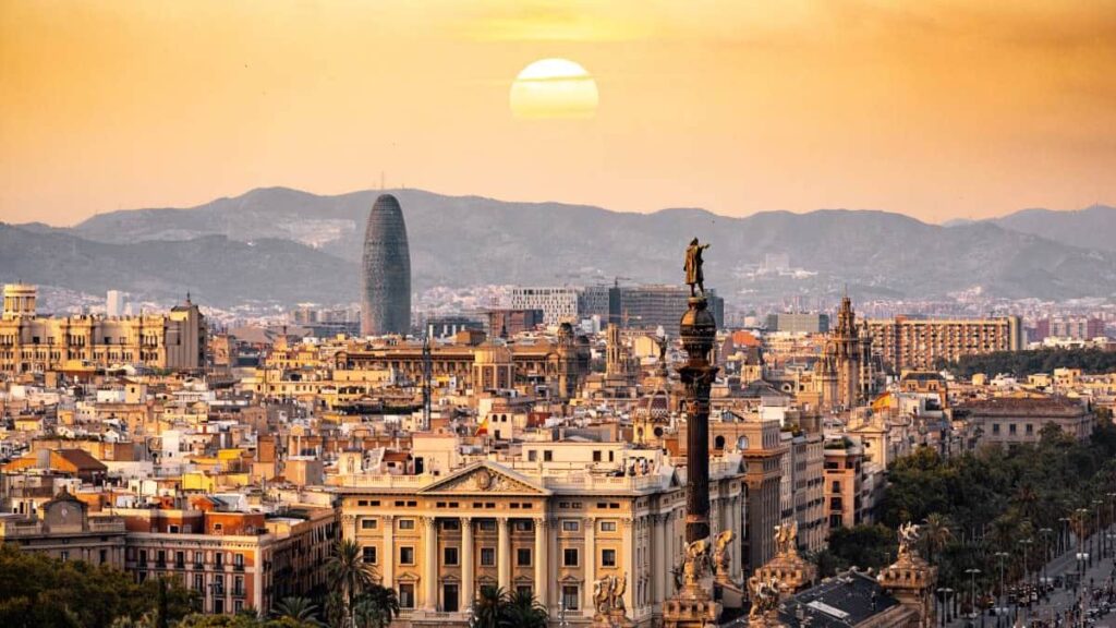 Solo travel in Barcelona with amazing views of the city at sunset