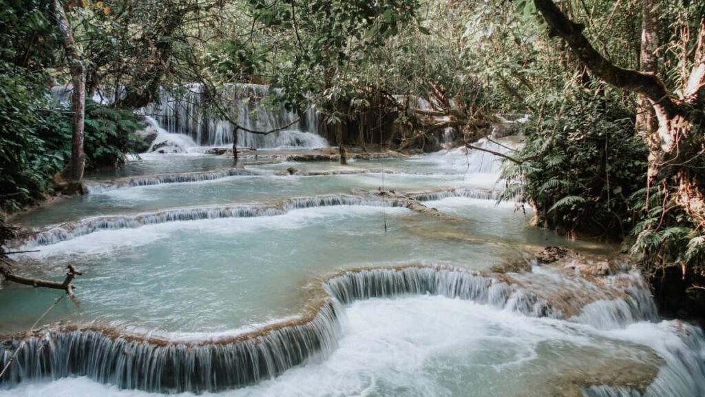 Best places to travel alone kuang si falls luang prabang laos