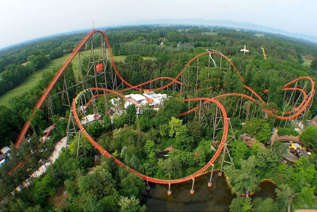 Fan favourite roller coaster, Expedition GeForce, Holiday Park, Germany