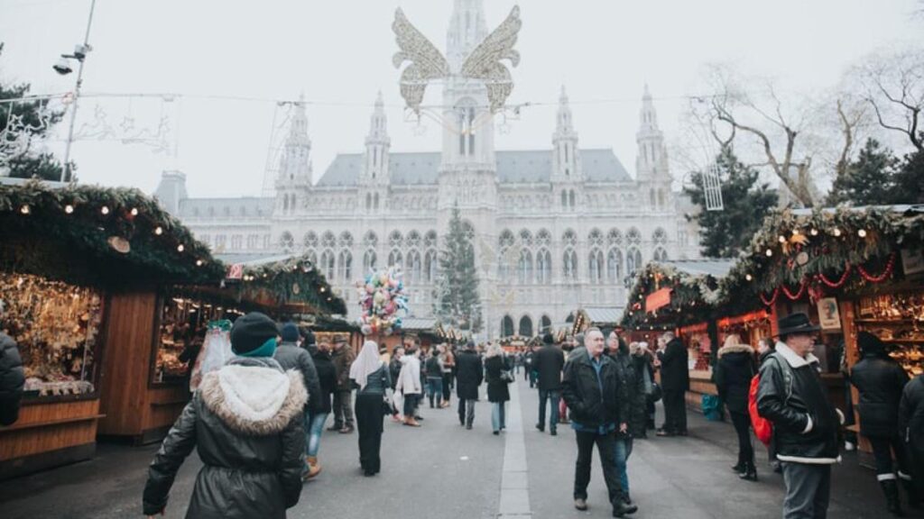 Best places to spend Christmas, Christmas market in cold snowy Vienna