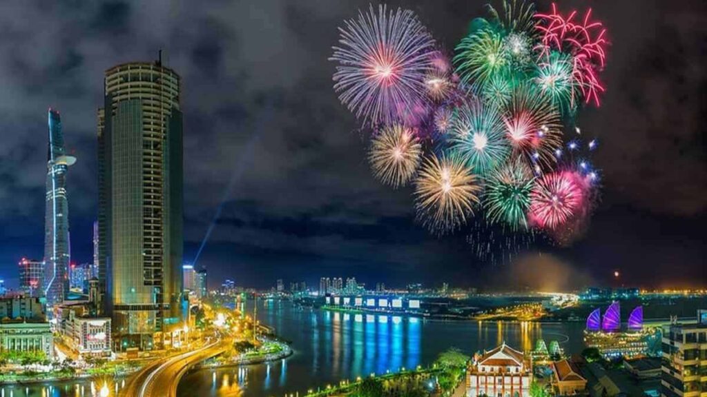 New Year’s Eve fireworks over Ho Chi Minh City
