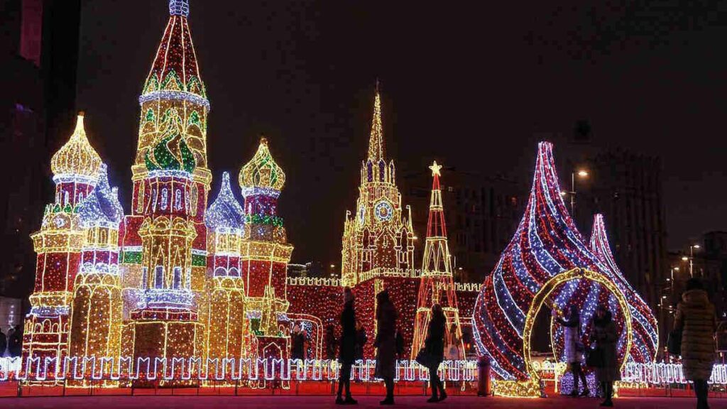 New Year’s Eve decorations in Moscow