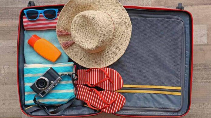 Suitcase full and ready to go