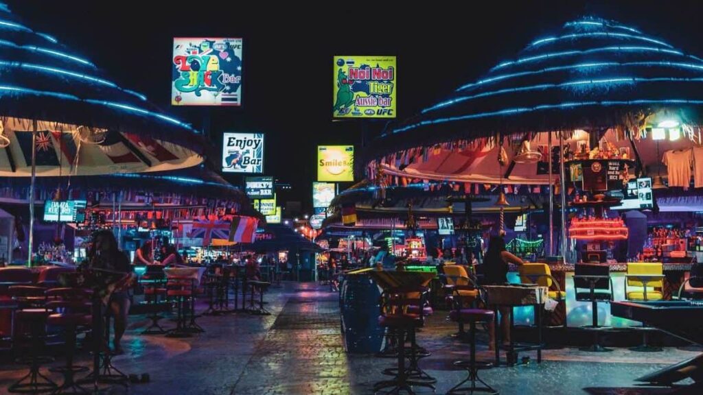Area full of bars in Thailand