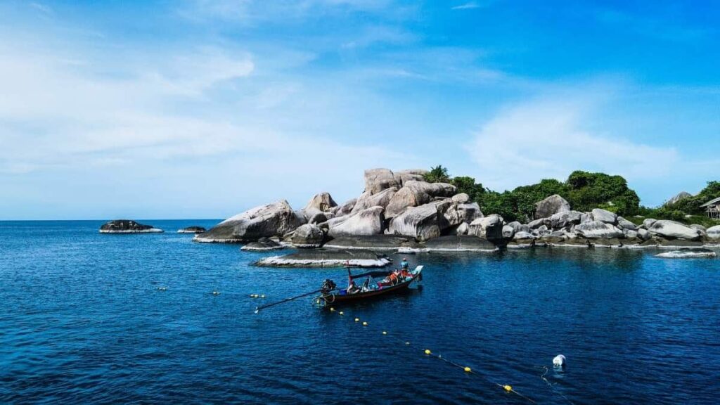 Small boat around Koh Tao in Thailand