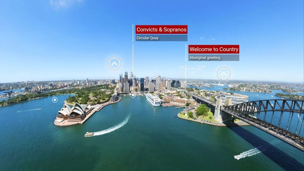 The Sydney360 interface with Circular Quay and more