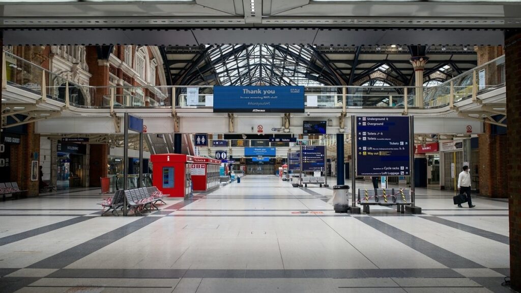 A rare sight; an almost empty Liverpool station in the UK