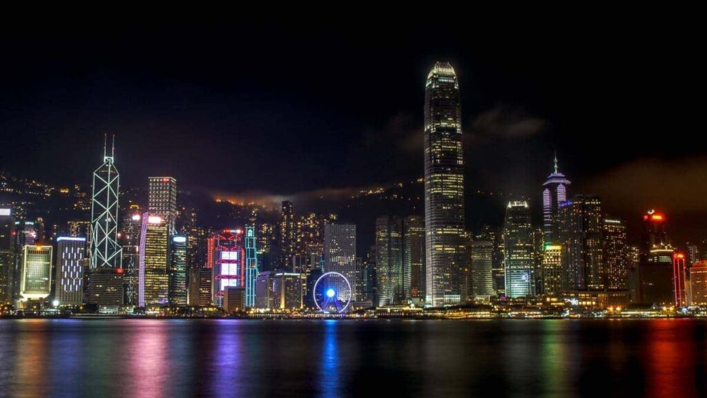 Hong Kong at night, Victoria Harbour