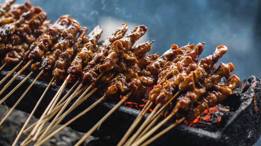 Satay is a staple Malaysian street food.