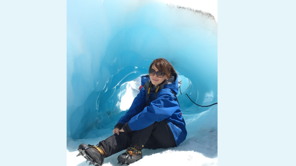 Sheena Sim at the Franz Josef Glacier, New Zealand