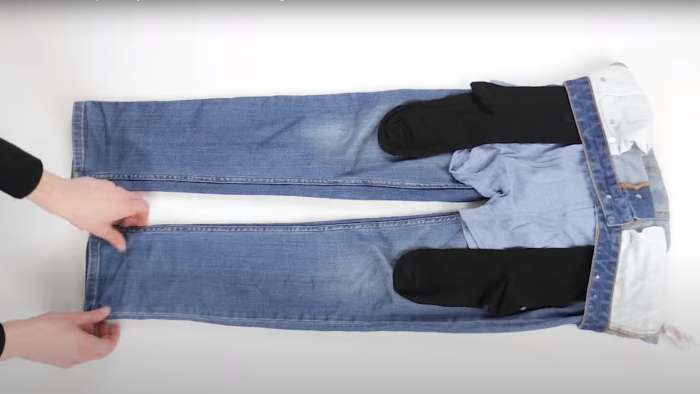 Use the ranger roll to combine pants, underwear, and socks, step 4