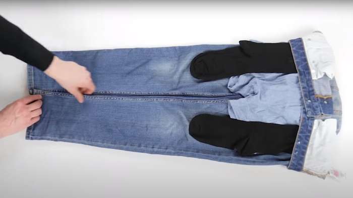 Use the ranger roll to combine pants, underwear, and socks, step 5