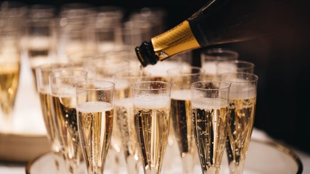 champagne is often drunk in celebration of something
