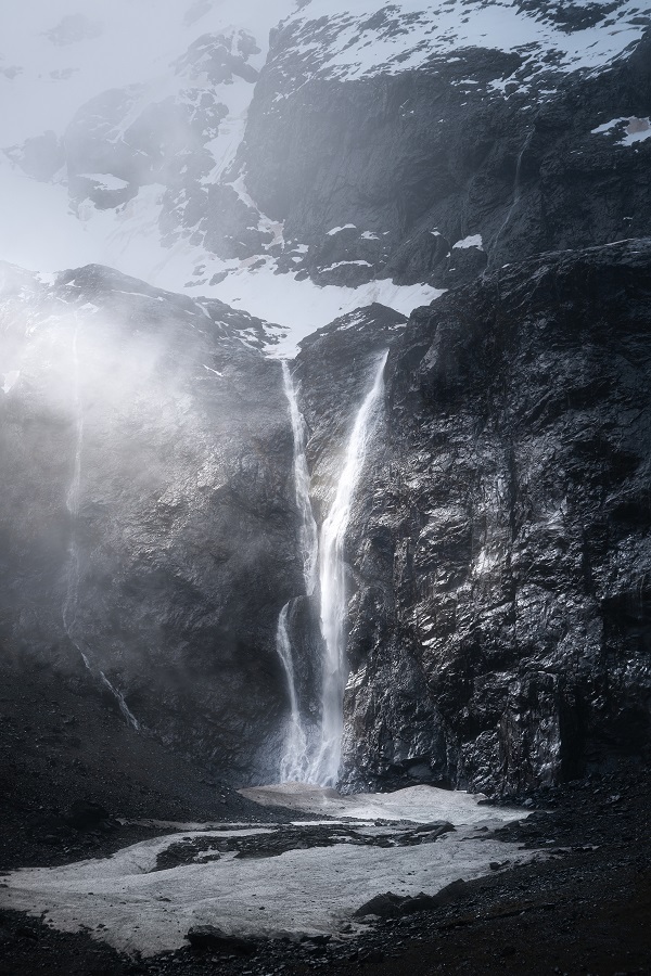 Lonely Waterfall in Milford Sound by Navaneeth Unnirishnan New Zealand