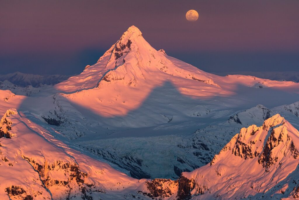 Moon Above Mt Aspiring by William Patino