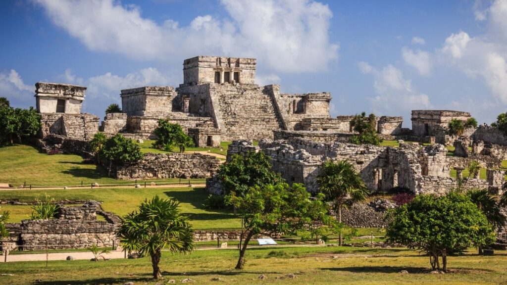 Look at Mayan ruins at Tulum, Cancun