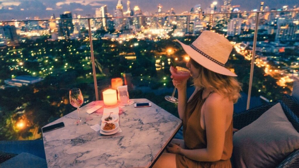 Sky bars or rooftop bars are a staple of Bangkok nightlife
