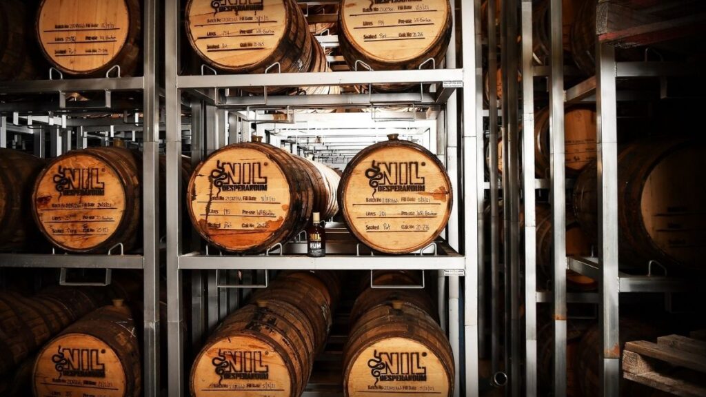 The Nil Desperandum rum is aged in barrels