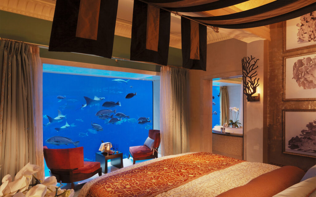 best underwater hotel in Dubai, located at the Atlantis The Palm