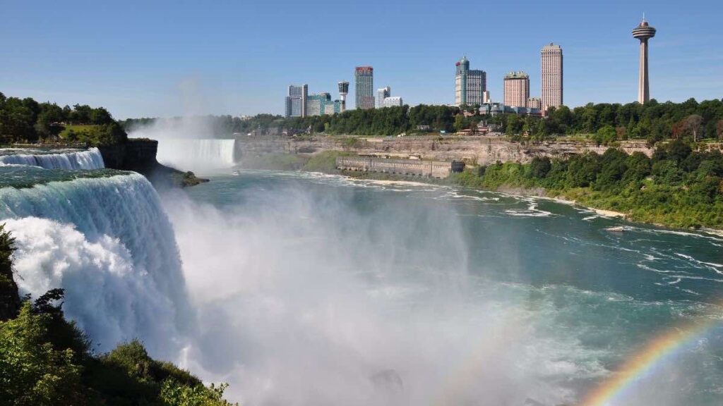 Niagara Falls, which lies on the border of both countries is the 5th most visited tourist attraction in the world.