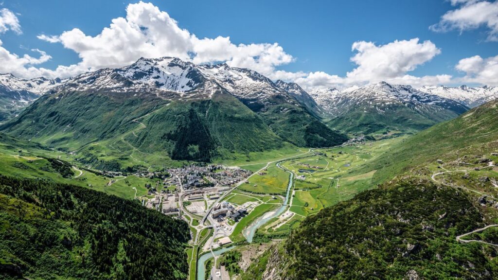 Andermatt Swiss Alps in the summer