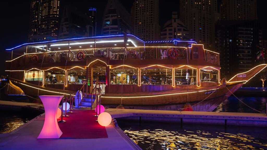 best places to visit in Dubai - Dhow Cruise at Dubai Marina 