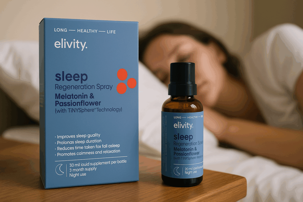 The elivity Sleep Regeneration Spray offers a 'milder' or more focus on getting to a solid sleep state